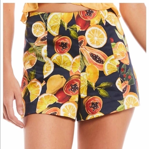 Gianni Bini XL Botanical High Waisted Shorts Pleated - Picture 7 of 8